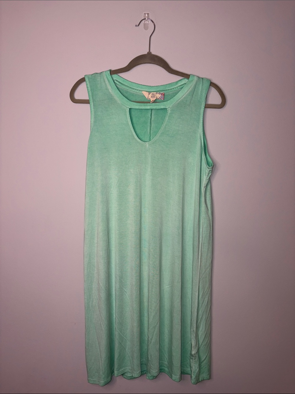 Pink Rose Mint Sleeveless Keyhole Midi Dress XL